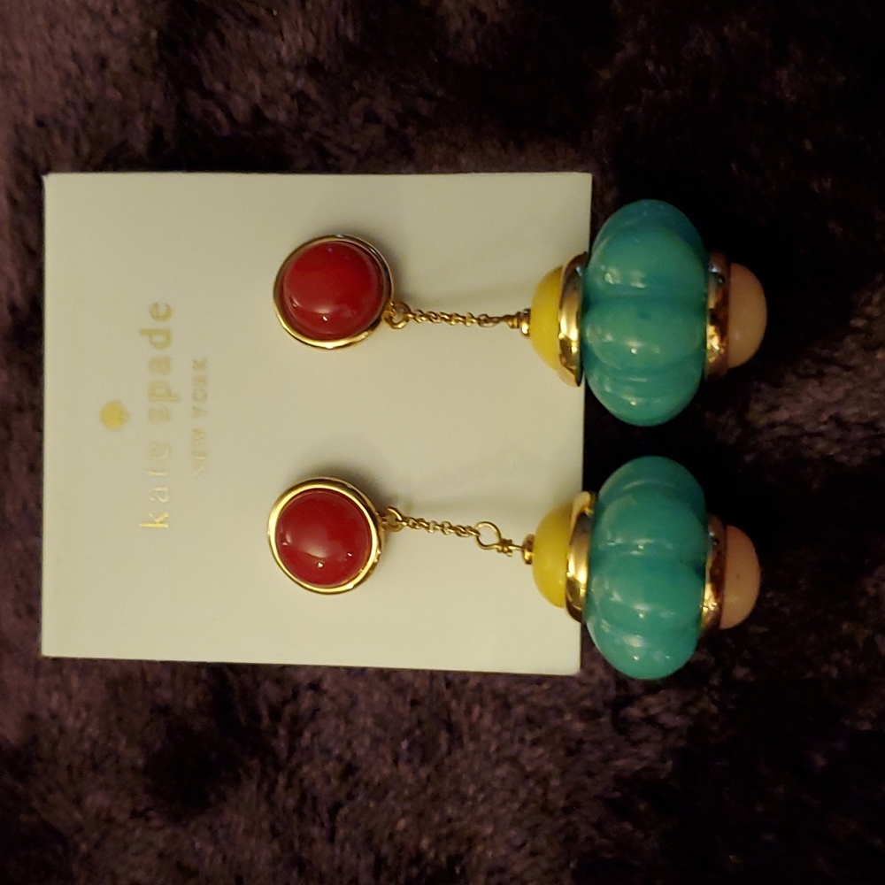 Linear drop earrings - Picture 3 of 4